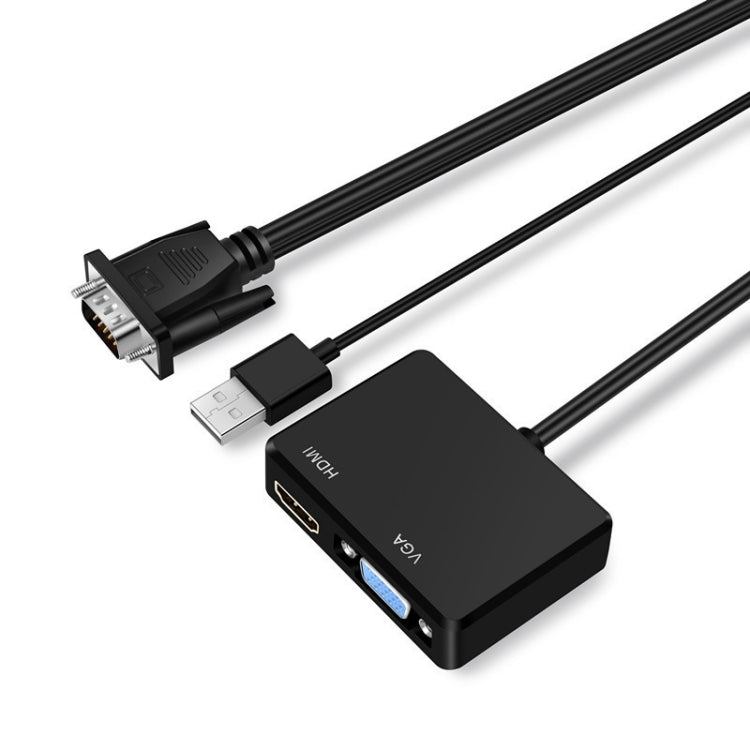 Adattatore VGA a HDMI Splitter VGA con convertitore audio da 3,5 mm Adattatore VGA a HDMI Splitter VGA con convertitore audio da 3,5 mm
